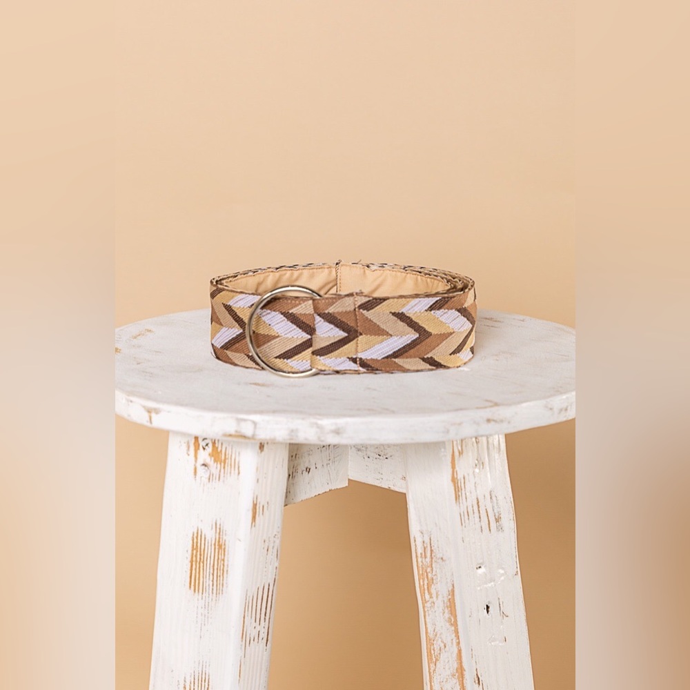 POL Chevron Pattern 0 Ring Belt - Picture 3 of 4